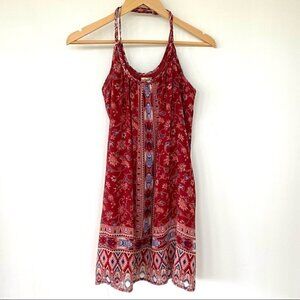 Hollister  print mini dress with crisscross back straps, floral print